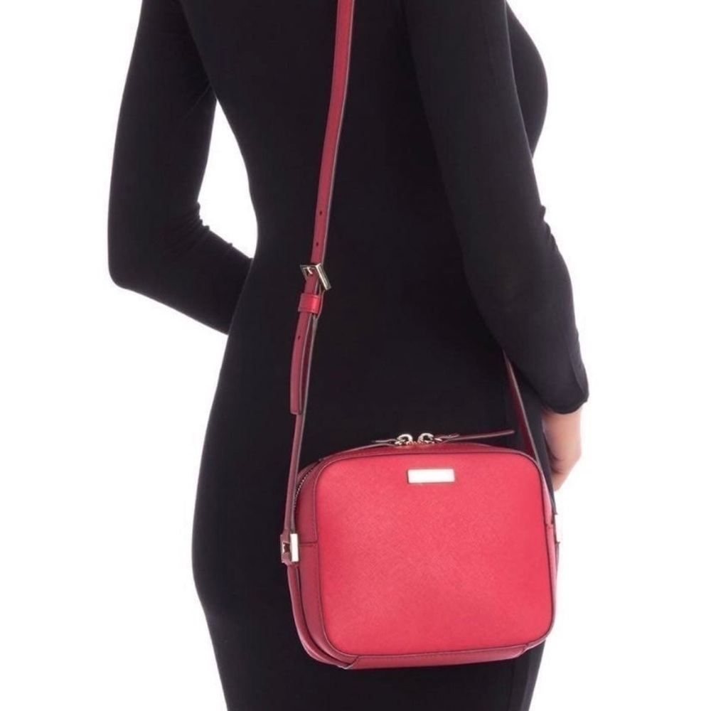 kate spade  leather cammie crosshatched crossbody - Picture 6 of 7